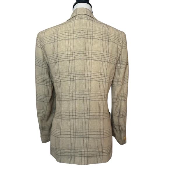 Emanuel Ungaro Wool Blazer Women's Size 2/36 3 Button Plaid Print Shoulder Pads - Picture 2 of 6